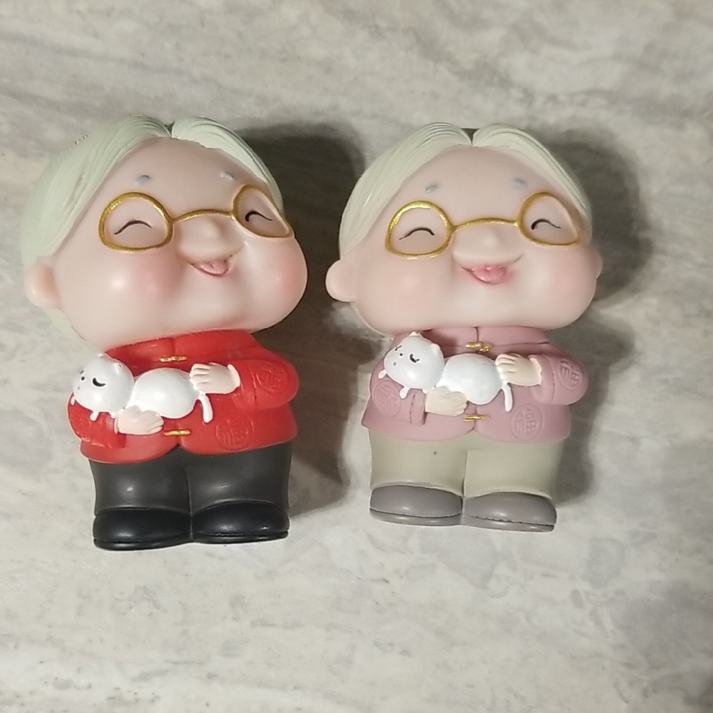 Cute Grandma Old Lady Cake Toppers